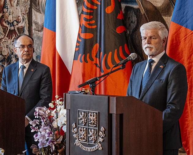 Prezident Albánie v Praze. Potkal se s Fialou i Okamurou, s Pavlem řešili vstup do EU