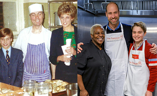 Princ George vařil s tátou bezdomovcům. Stejně jako kdysi William s Dianou